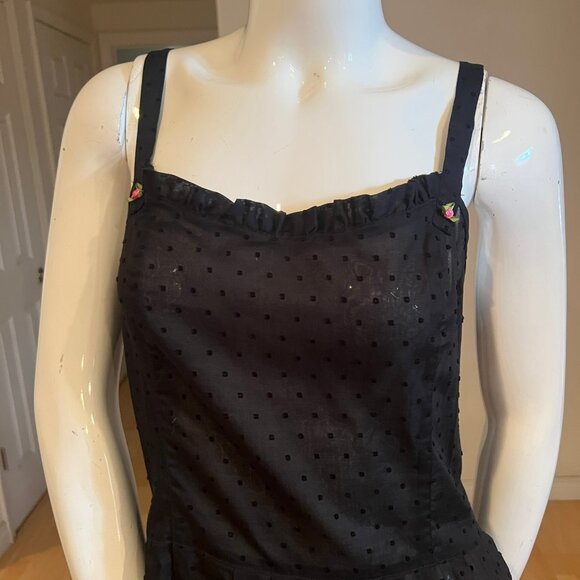 BETSEY JOHNSON INTIMATES EYELET PLEATED FRONT POCKET DRESS SIZE L LARGE - Picture 3 of 6